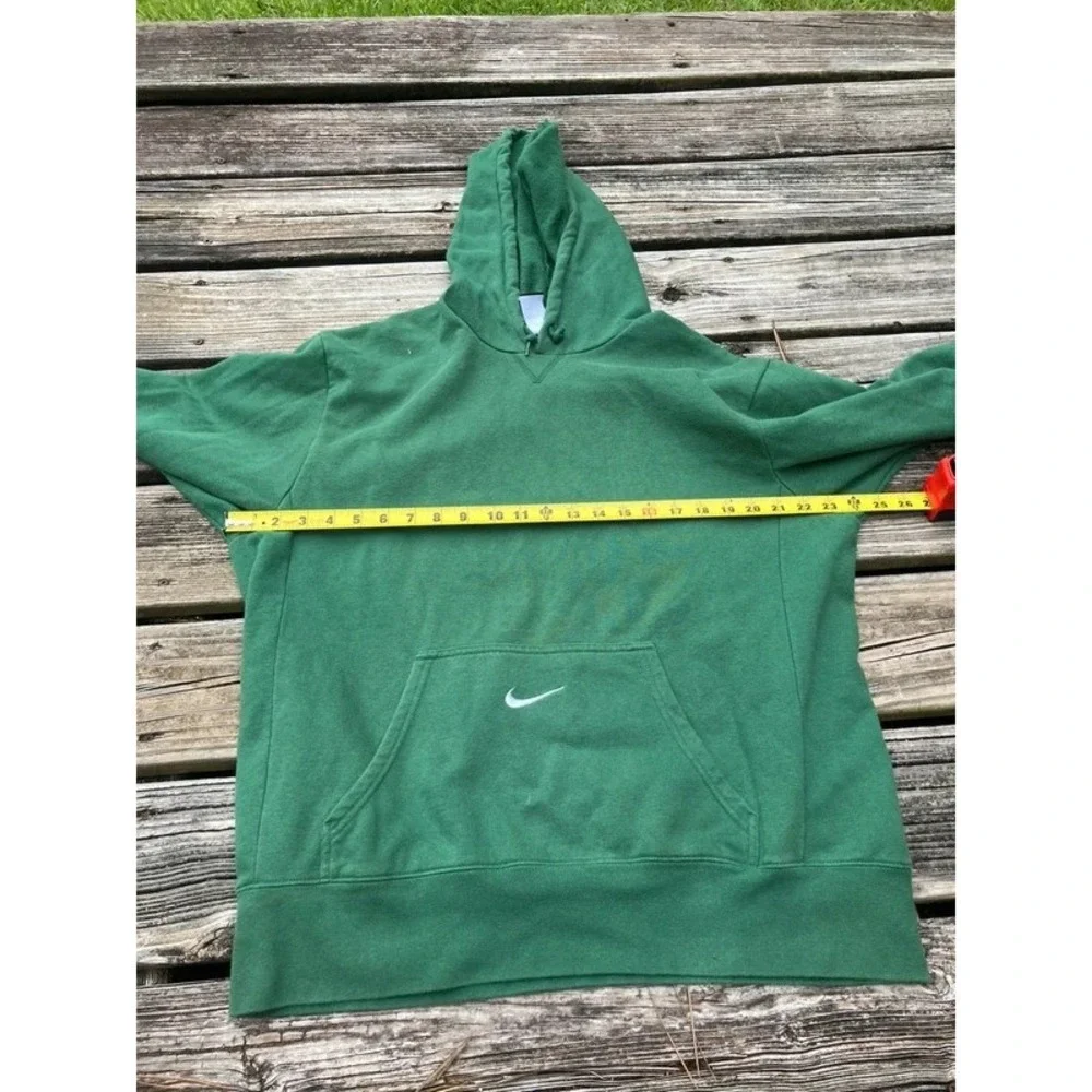 Vintage Y2K Nike Center Swoosh Hoodie Green Pullover Sweatshirt Men Lg 25